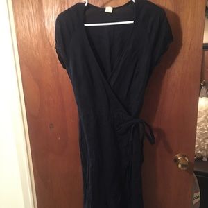 Jcrew navy wrap ruffle dress size 2